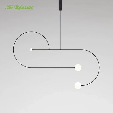 Suspension design en métal noir pour intérieur contemporain — LZ4X9M