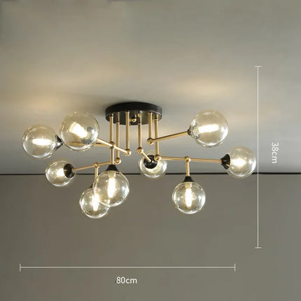 Lustre suspension en verre avec éclairage décoratif contemporain — LZ4X9T2