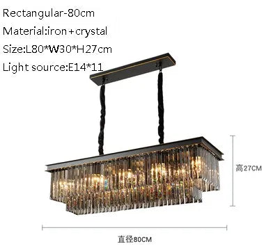 Lustre moderne en cristal pour bar et restaurant élégant — LZ4X9J2
