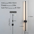 B Noir 150cm / Blanc chaud Pas de télécommande