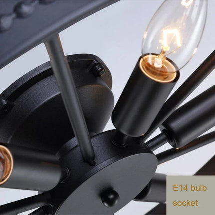 Plafonnier rond en fer style industriel rétro décoratif — LZ4G7XQ