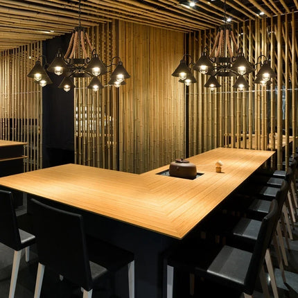 Lustre suspension industriel en fer forgé style rétro pour restaurant et bar — LZ4X9P2