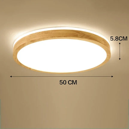 Plafonnier LED ultra-fin en bois massif style japonais 2021 — LZ4X9M