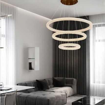 suspension en cristal avec anneau rond pour cafés et restaurants