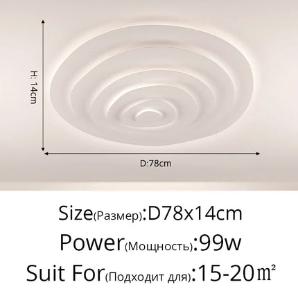 Lustre LED moderne à anneaux ondulés pour salon intérieur — LZ4X9T2