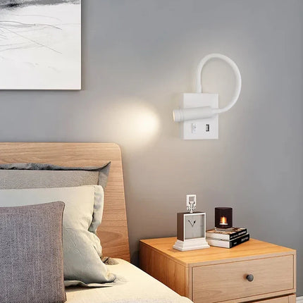 Applique murale LED nordique avec port USB et interrupteur — LZ4X9T2