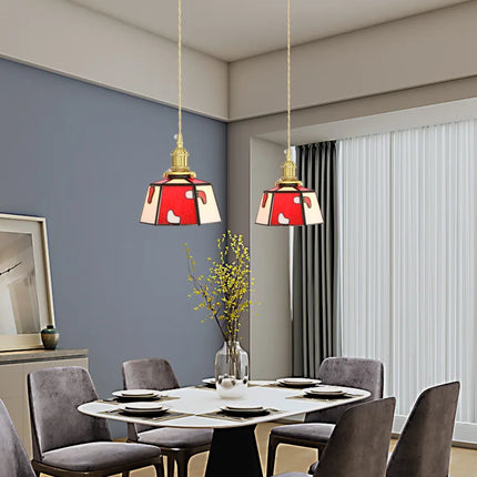 Suspension rétro en verre teinté style japonais pour intérieur — LZ4X9M