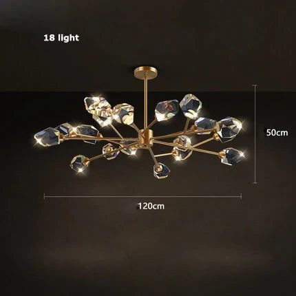 Lustre en cristal et cuivre au style art déco moderne — LZ4X9T2P