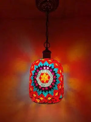 Suspension LED style bohémien en mosaïque turque rétro — LZ4X9P2