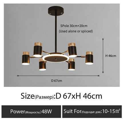 Lustre suspension nordique moderne pour éclairage intérieur décoratif — LZ4X9M