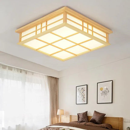 Plafonnier japonais en bois à LED pour éclairage élégant — LZ7D3Q