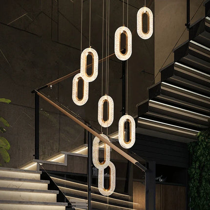 Lustre doré moderne pour décoration intérieure d’escalier et restaurant — LZ4XJ9