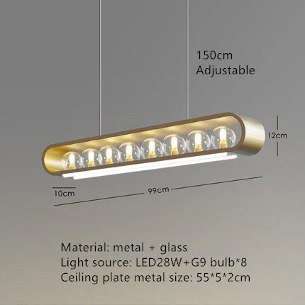 Lustre suspension en verre transparent avec cordon ajustable — LZ4X9T