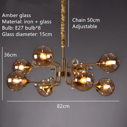 Suspension nordique réglable en verre transparent pour intérieur — LZ4X9P