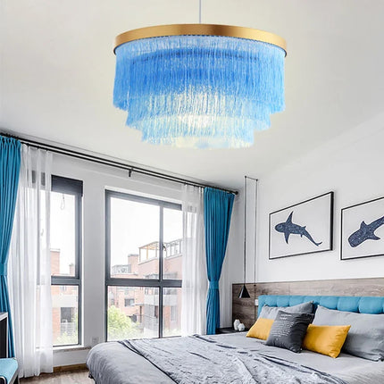 Lustre suspension romantique en fil de coton pour intérieur — LZ4X9J