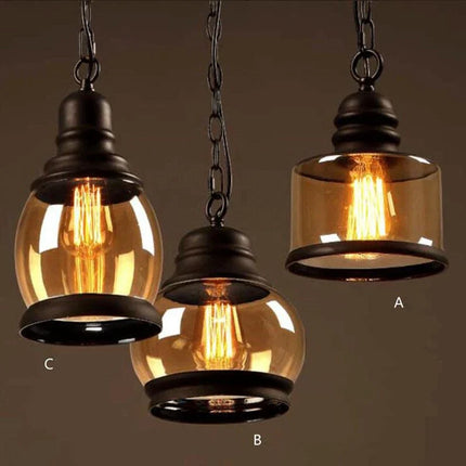 Suspension vintage en verre pour bouteille de vin style industriel — LZ4X9T