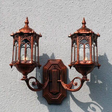 Applique murale extérieure double tête style rétro européen étanche — LZ4X9M