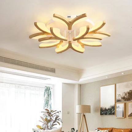 Plafonnier LED moderne en bois massif style nordique — LZ7FQ2
