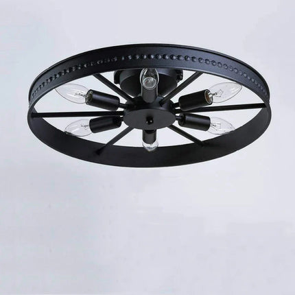 Plafonnier rond en fer style industriel rétro décoratif — LZ4G7XQ