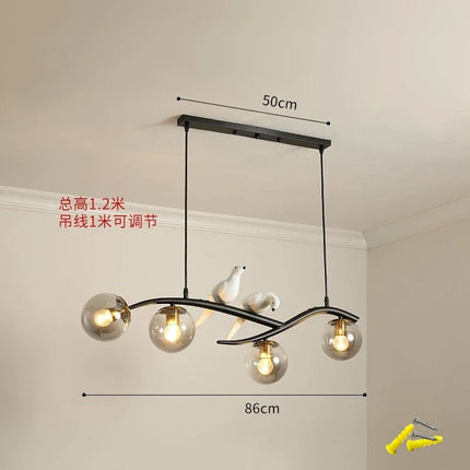 Lustre LED nordique avec abat-jour en verre en forme d'oiseau — LZ4X9T