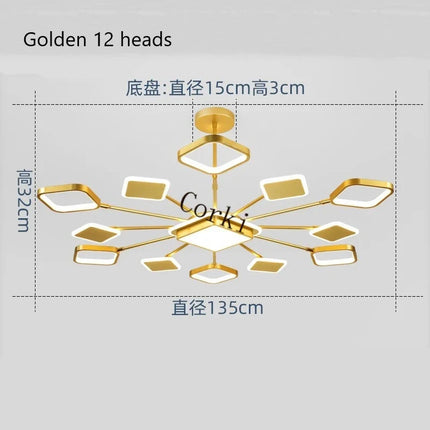 Lustre carré LED moderne à intensité variable — LZ4X9P2
