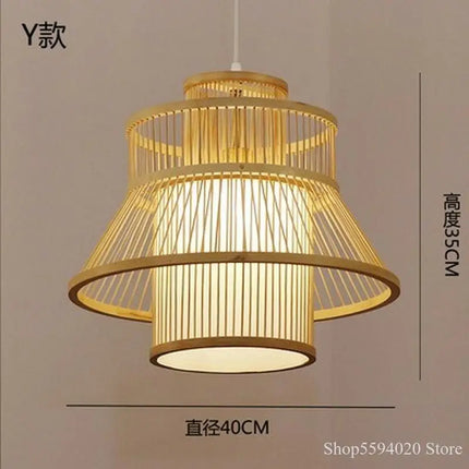 Lustre suspension en bambou style zen pour ambiance relaxante — LZ7D9X