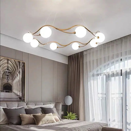 Lustre en verre blanc pour décoration intérieure moderne — LZ4X9J
