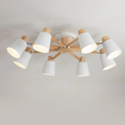 Lustre suspension nordique en bois massif au design moderne — LZ4X9T