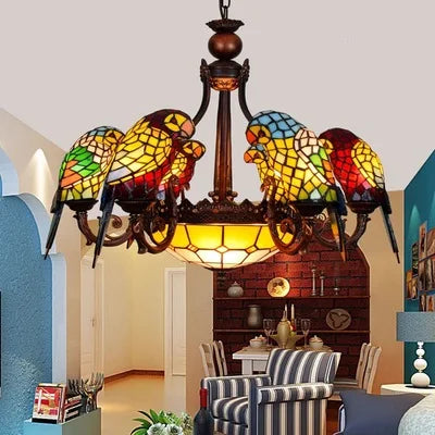 Applique murale en verre coloré motif perroquet design — LZ4X9M