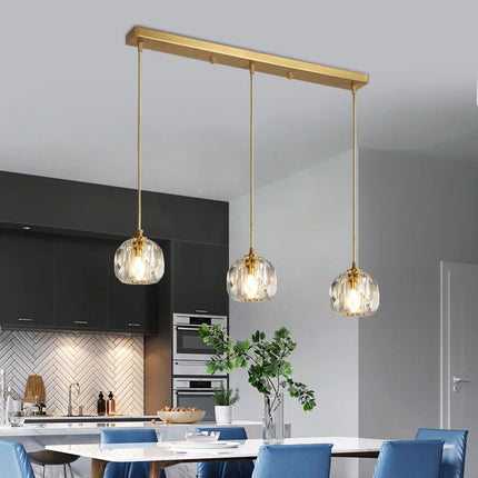 Suspension en cristal K9 et cuivre au design nordique créatif — LZ4B7X