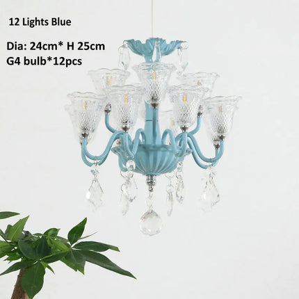 Suspension mini créative avec abat-jour en verre et cristal — LZ4P9XQ
