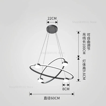 Suspension LED nordique en acrylique au design post-moderne — LZ4XJ9