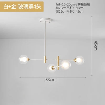 Lustre suspension en verre moderne à forme géométrique nordique — LZ4X9P