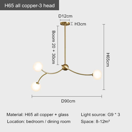 Lustre suspension en cuivre pour intérieur ambiance moderne — LZ4P9XQ