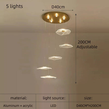 Lustre suspension nordique en acrylique pour espaces élégants — LZ4X9P2