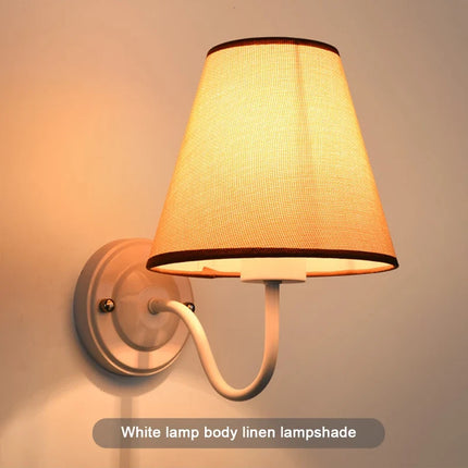 Applique murale LED rétro américaine en tissu avec abat-jour européen — LZ4X9P2