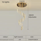 16 lumières / Or / Type décalé | lumière chaude