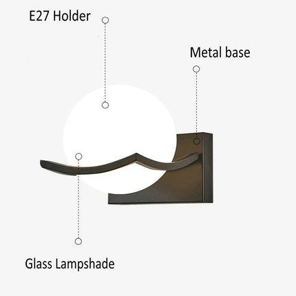 Applique murale moderne en verre et métal épuré — LZ4XJ9