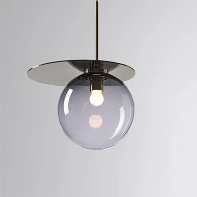 Design UFO Suspension Lumière Ronde Fer Danemark Boule De Verre Coloré LED Suspension Luminaire Maison Cuisine Suspension