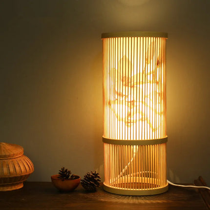 Lampadaire japonais moderne en bambou fait main — LZ4X9Q2N