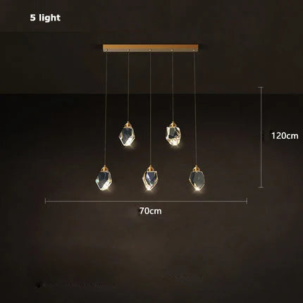 Lustre en cristal et cuivre au style art déco moderne — LZ4X9T2P