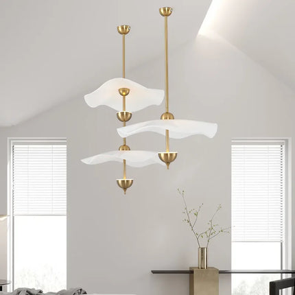 Lustre LED nordique en métal doré et acrylique pour intérieur — LZ4X9P