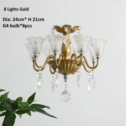 Suspension mini créative avec abat-jour en verre et cristal — LZ4P9XQ