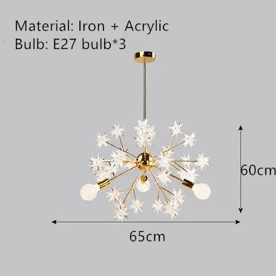 Lustre moderne en cristal pour décoration intérieure romantique — LZ4X9J