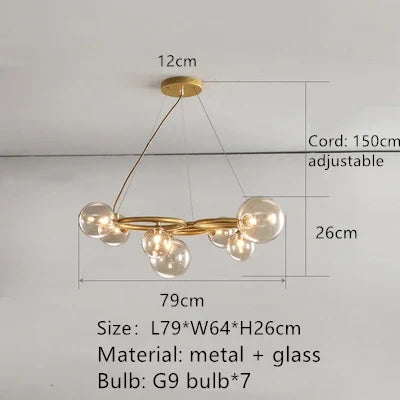 Suspension lustre nordique à bulles pour décoration intérieure — LZ4X9P2