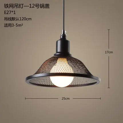 Lustre industriel cage oiseau en fer style loft rétro minimaliste — LZ4P9XJ