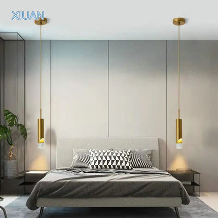 Suspension LED E27 noire et cuivre pour chambre et salon — LZ4X9P2