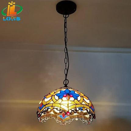 Lustre style Tiffany motif dragon à pétales pour intérieur — LZ4QJ7