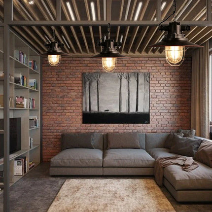 Lustre suspension rétro américain pour loft, café, pub, étude — LZ4Q7XJ