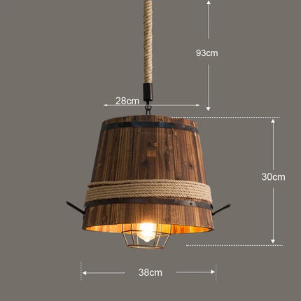 Suspension industrielle style loft baril réglable pour salle à manger — LZ4X9Q2